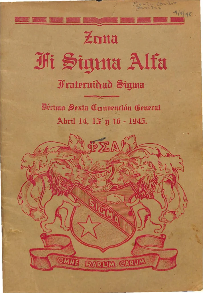 Portada del Anuario Phi Sigma Alpha de 1945