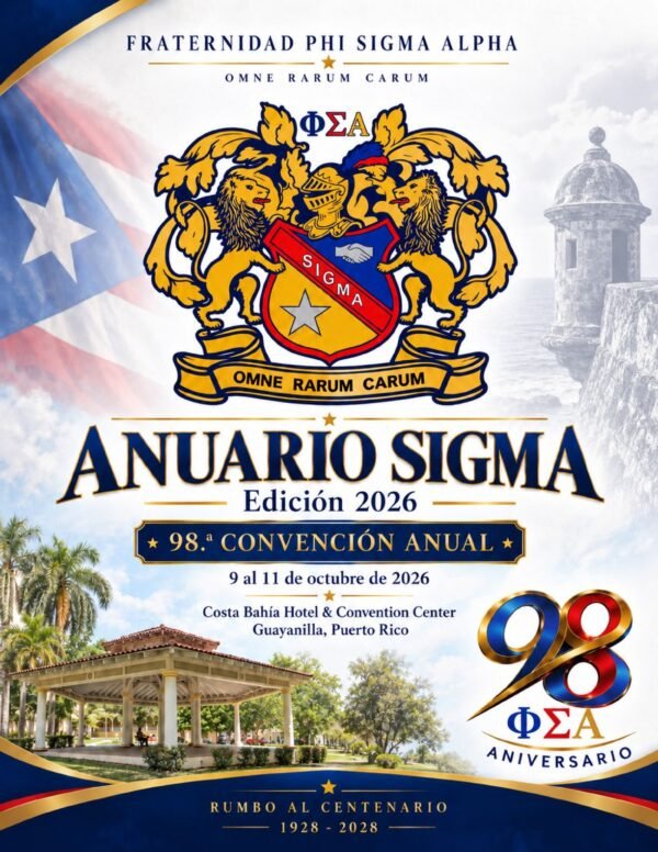 Portada del Anuario Sigma 2026 de Phi Sigma Alpha, 98.ª Convención Anual